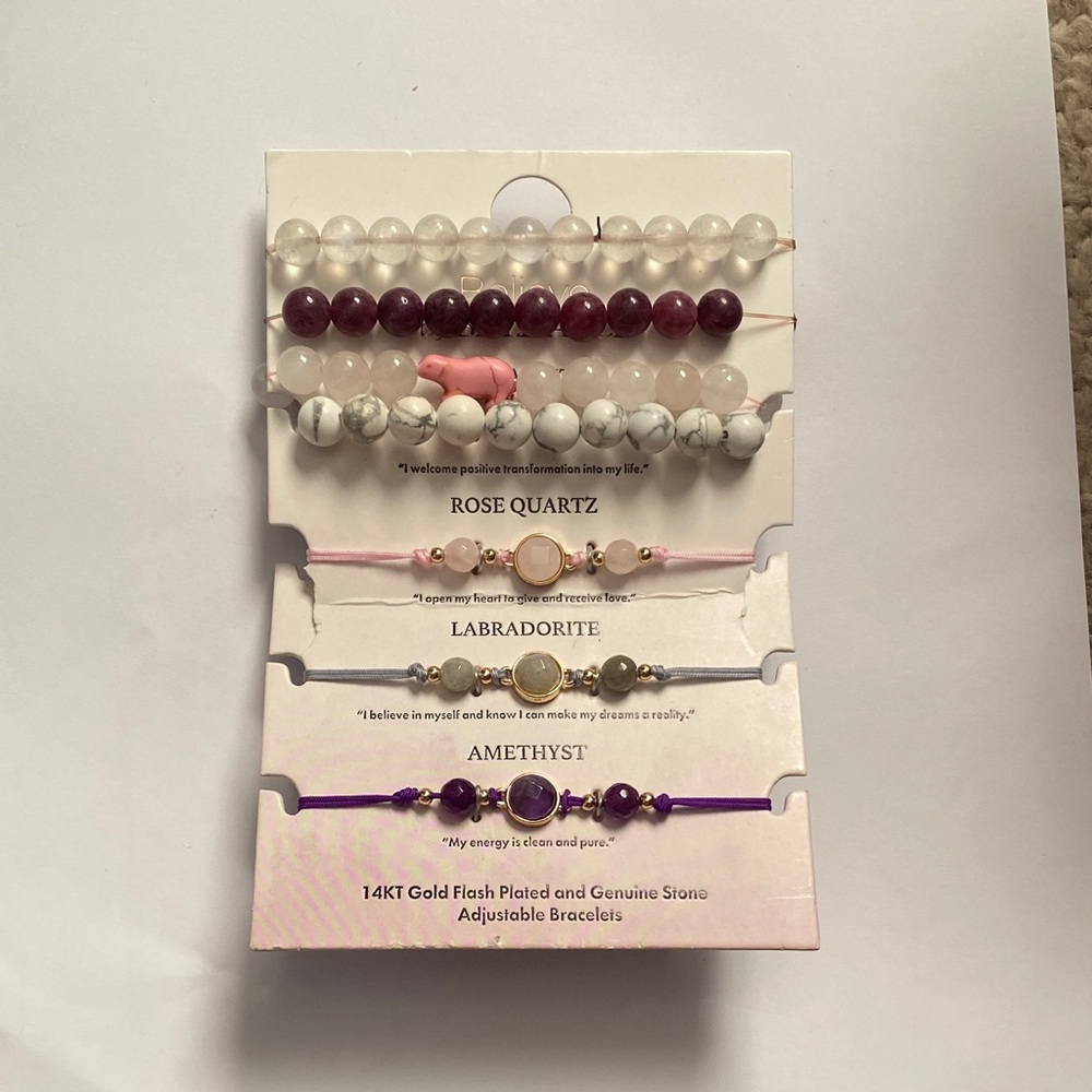 14KT Gold Plated and Genuine Stone Bracelets